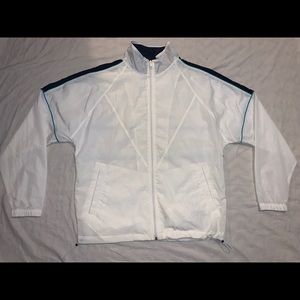 White Retro Windbreaker